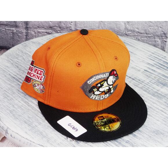 New Era 59Fifty Cincinatti Reds The Big Red Machine Patch Fitted Hat Sz 7 1/2 - Picture 10 of 10